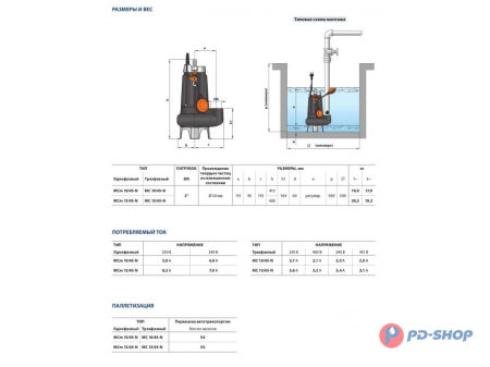 Насос фекальный Pedrollo MC 15/45