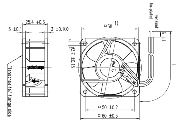 Вентилятор компактный ebmpapst 614 NHHR