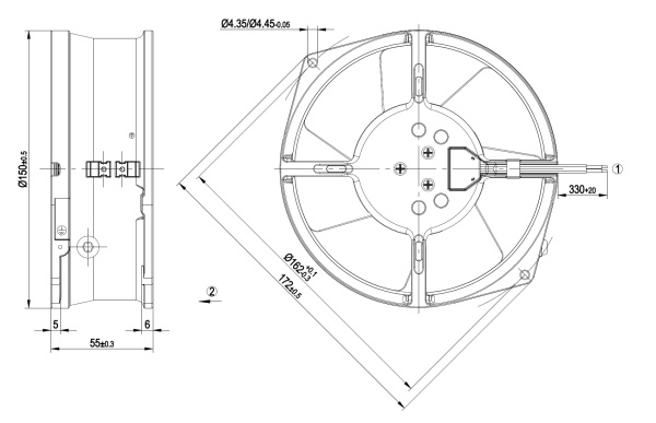 Осевой вентилятор ebmpapst W2S130AA2501