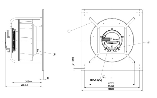 Центробежный вентилятор ebmpapst K3G310AX5290