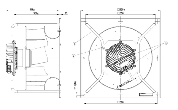 Центробежный вентилятор ebmpapst K3G450AY8602