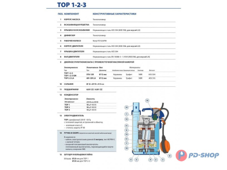 Насос дренажный Pedrollo TOP 2