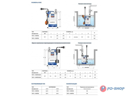 Насос дренажный Pedrollo TOP 3-VORTEX