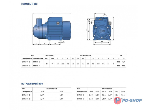 Насос самовсасывающий Pedrollo CKR 80-E