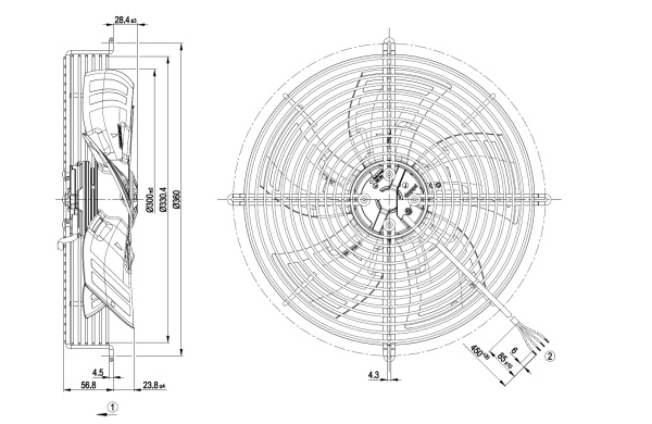 Осевой вентилятор ebmpapst S3G300AK1330