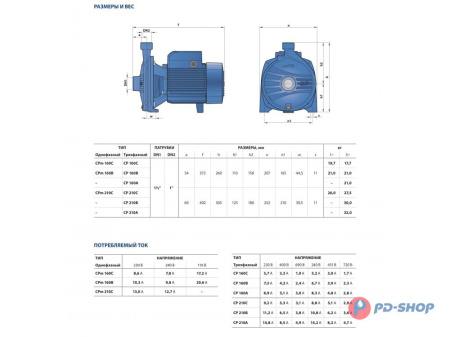 Насос центробежный Pedrollo CP 160C