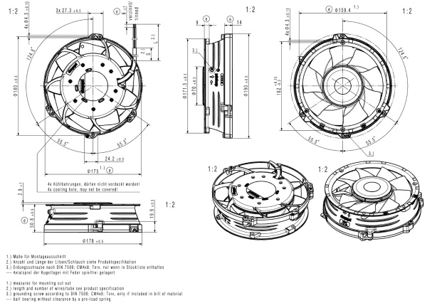 Вентилятор компактный ebmpapst DV 6318/2 TDH5P