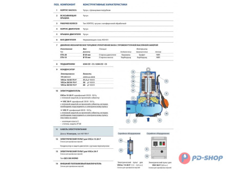 Насос фекальный Pedrollo VXC 15/50-F