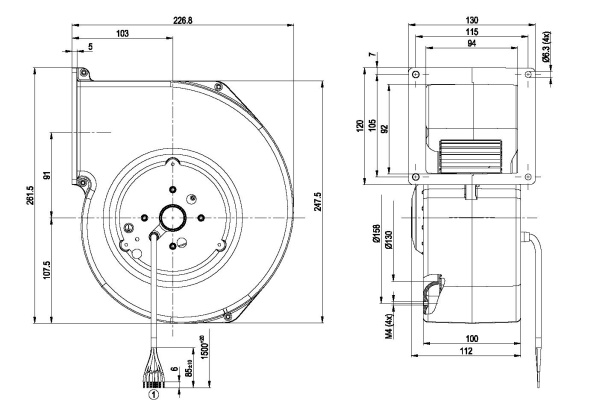 Центробежный вентилятор ebmpapst G2D160AF1030